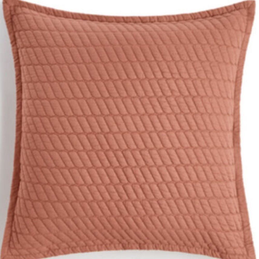 Oake Voile Sham, European, Terrocota